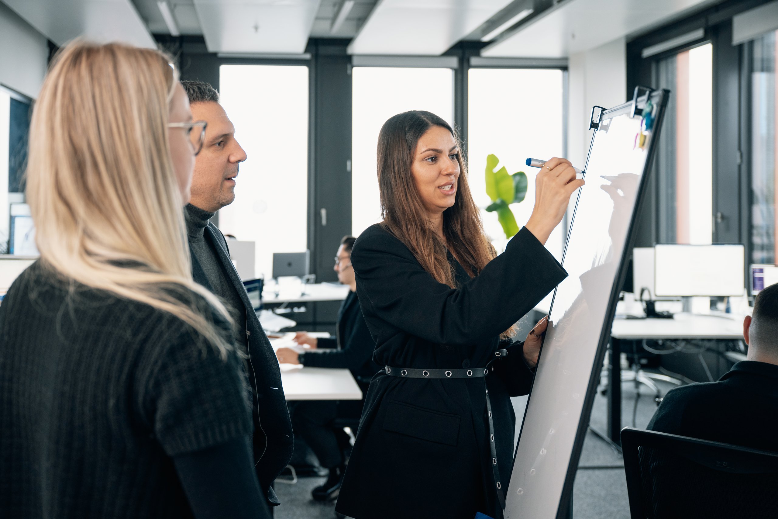 Die Integration der bKV wird auf einem Whiteboard skizziert